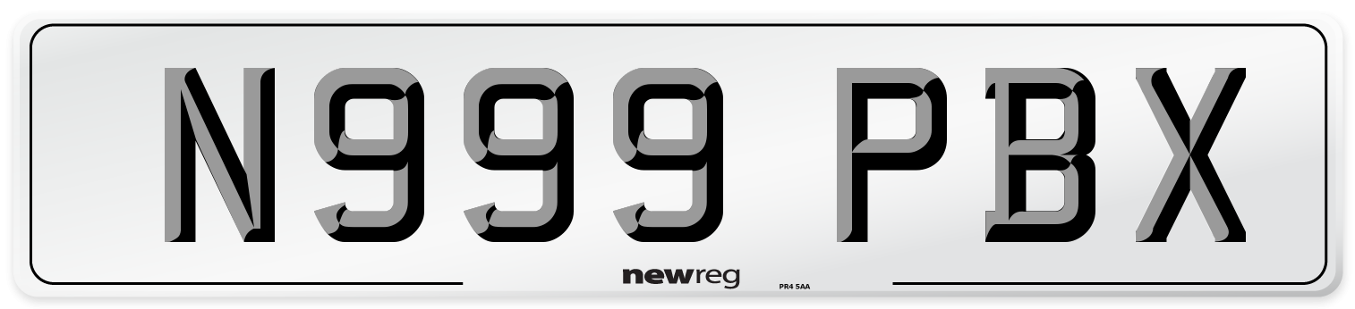 N999 PBX Number Plate from New Reg